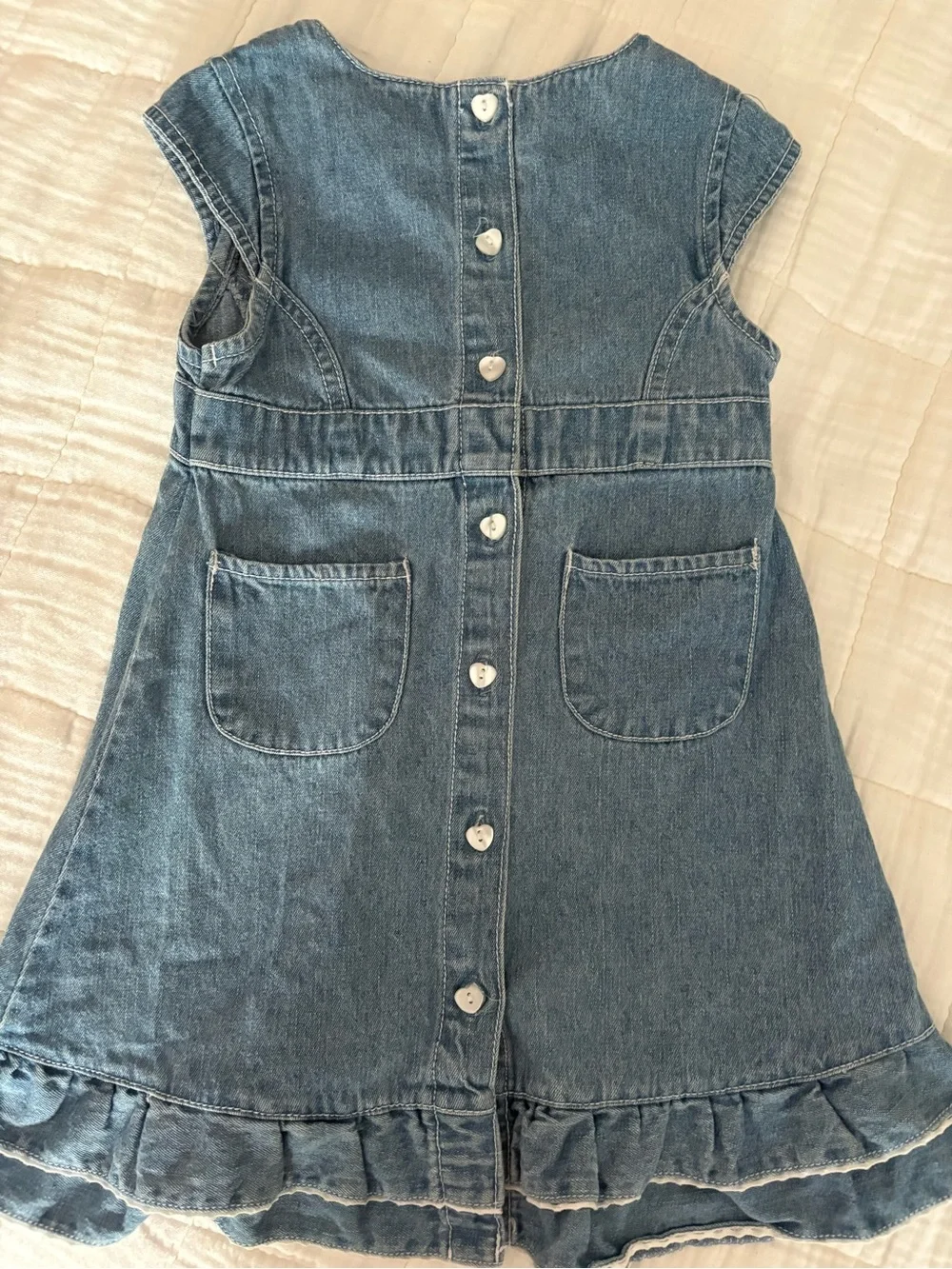 OshKosh B'gosh Denim Dress with White & Yellow Floral Embroidery